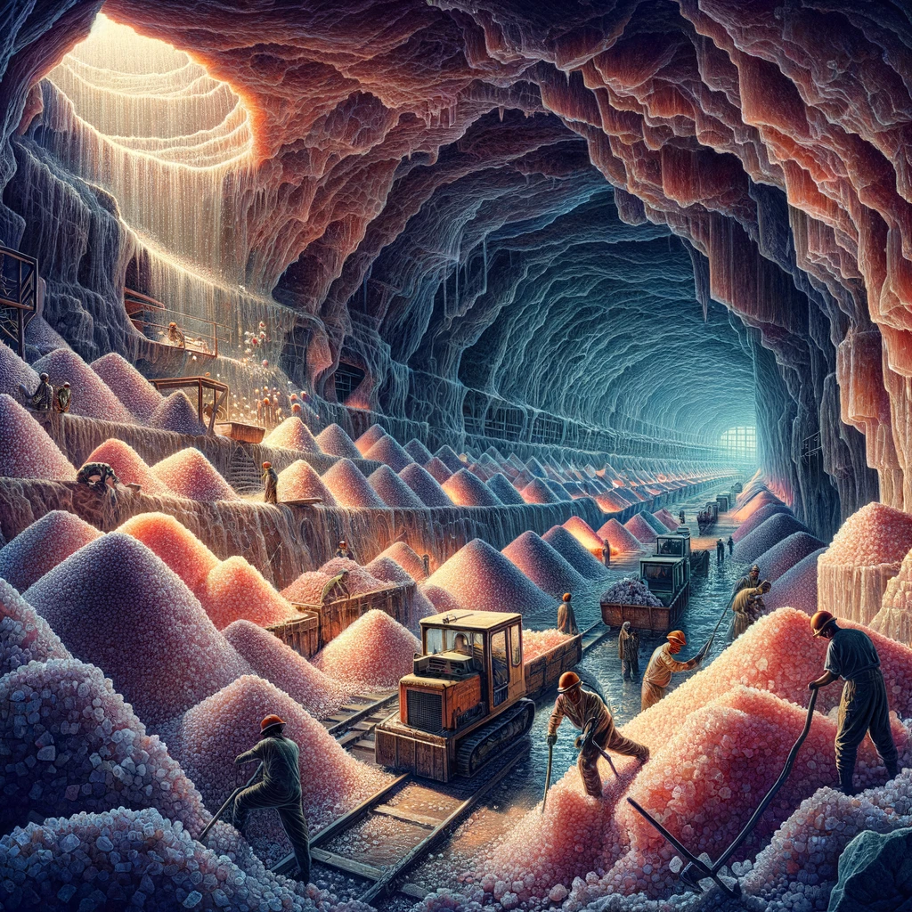 岩塩鉱山の採掘