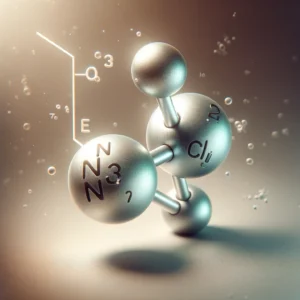 化学式NaClを表す画像を生成しました。 Sodium（ナトリウム）とChlorine（塩素）の元素が、それらの結合を明確に表す方法で強調表示されています。